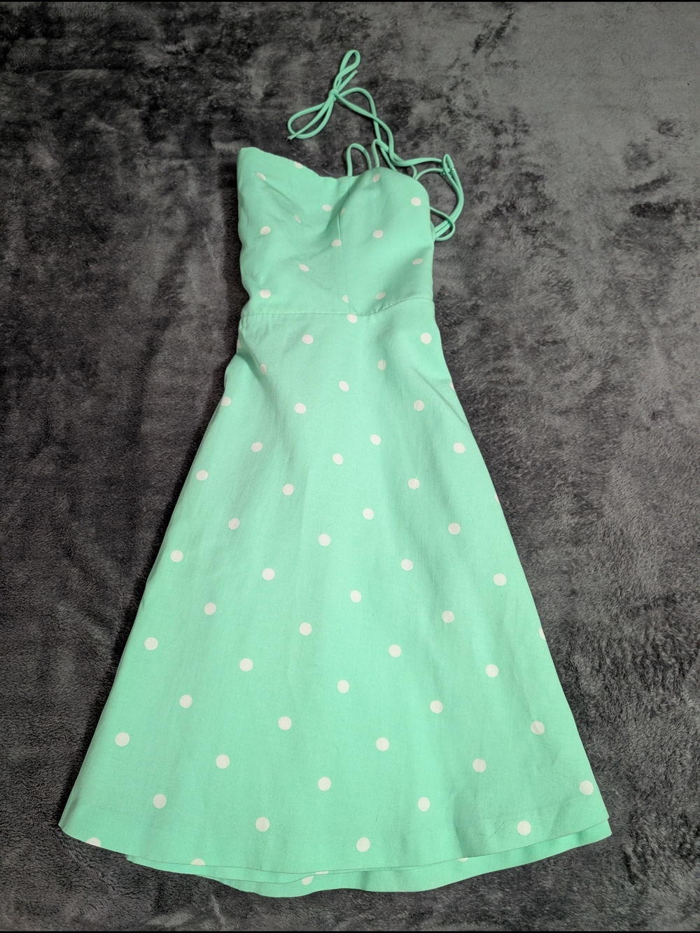 Zara Mint Green Polka Dot Dress - Picture 5 of 6